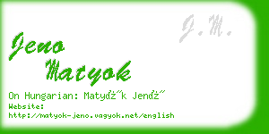 jeno matyok business card